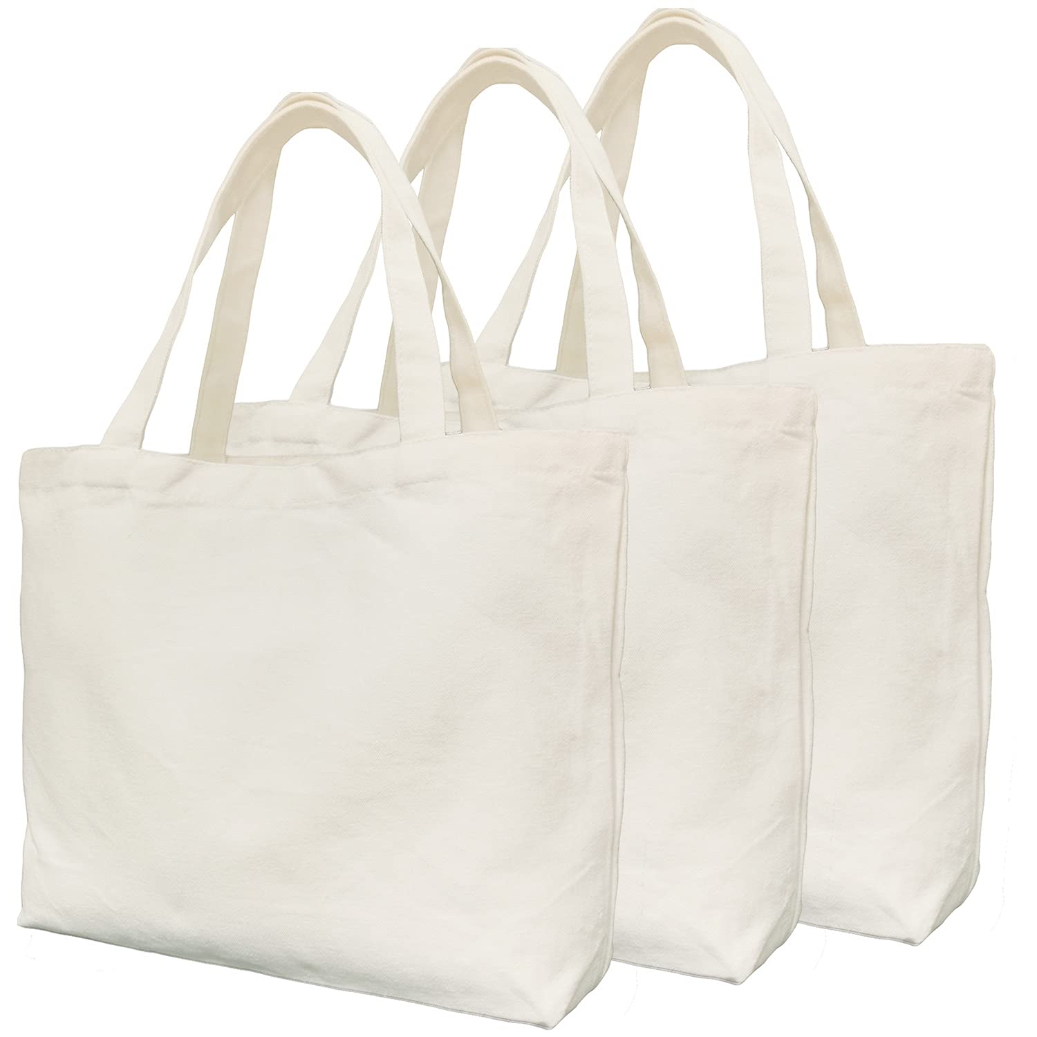 KoolmoxCanvas Tote Bags, 12Oz Cotton Canvas Bags Heavy Duty Cotton Bags with Handles & Bottom
