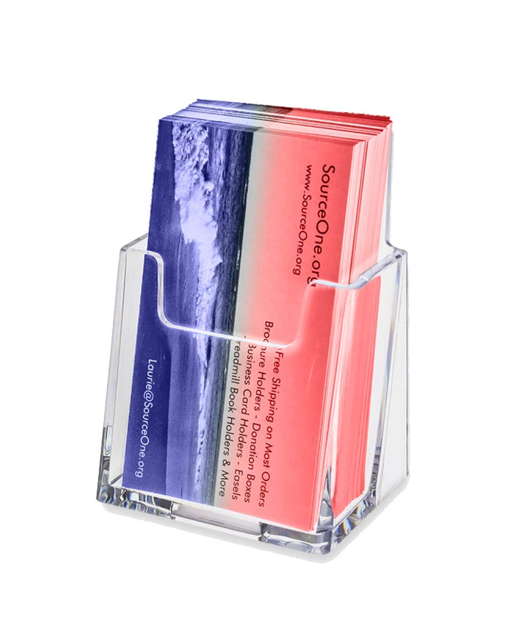 SOURCEONE.ORGPremium Vertical Clear Business Card Holder, Slant Back