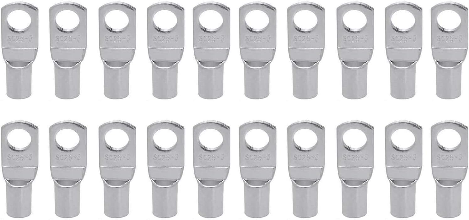 Royal Apex Copper Cable Lugs 10Pcs Set-Wire Terminals, Connector Cable lugs Ring Battery SC Terminals, for Marine, Solar, Automotive, Electric, Home Applications etc (Hole Size 10mm, Cable Size 10mm)