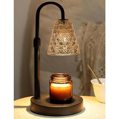 Candle Warmer Lamp with Timer Dimmable, Birthday Gifts for Women Mom, House Warming Gifts New Home Decor, Wax Melt Warmer for Jar Candles with 2 Bulbs