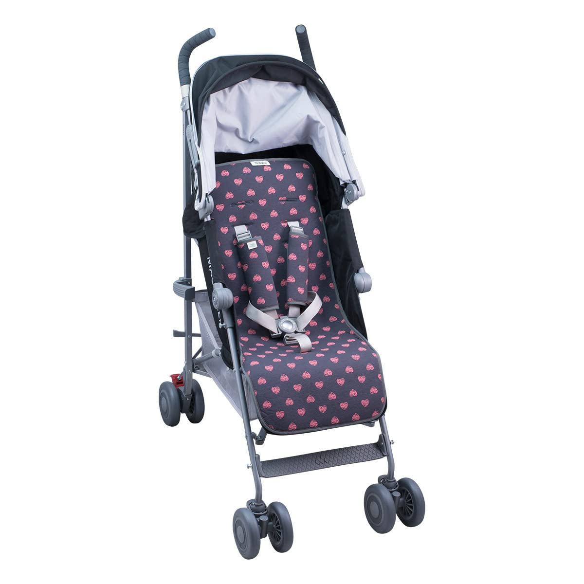 JYOKO KIDS Materassino per passeggino compatibile con Baby Home, Easy Walker, Mountain Buggy 100% Cotone (Fluor Heart, Basic)