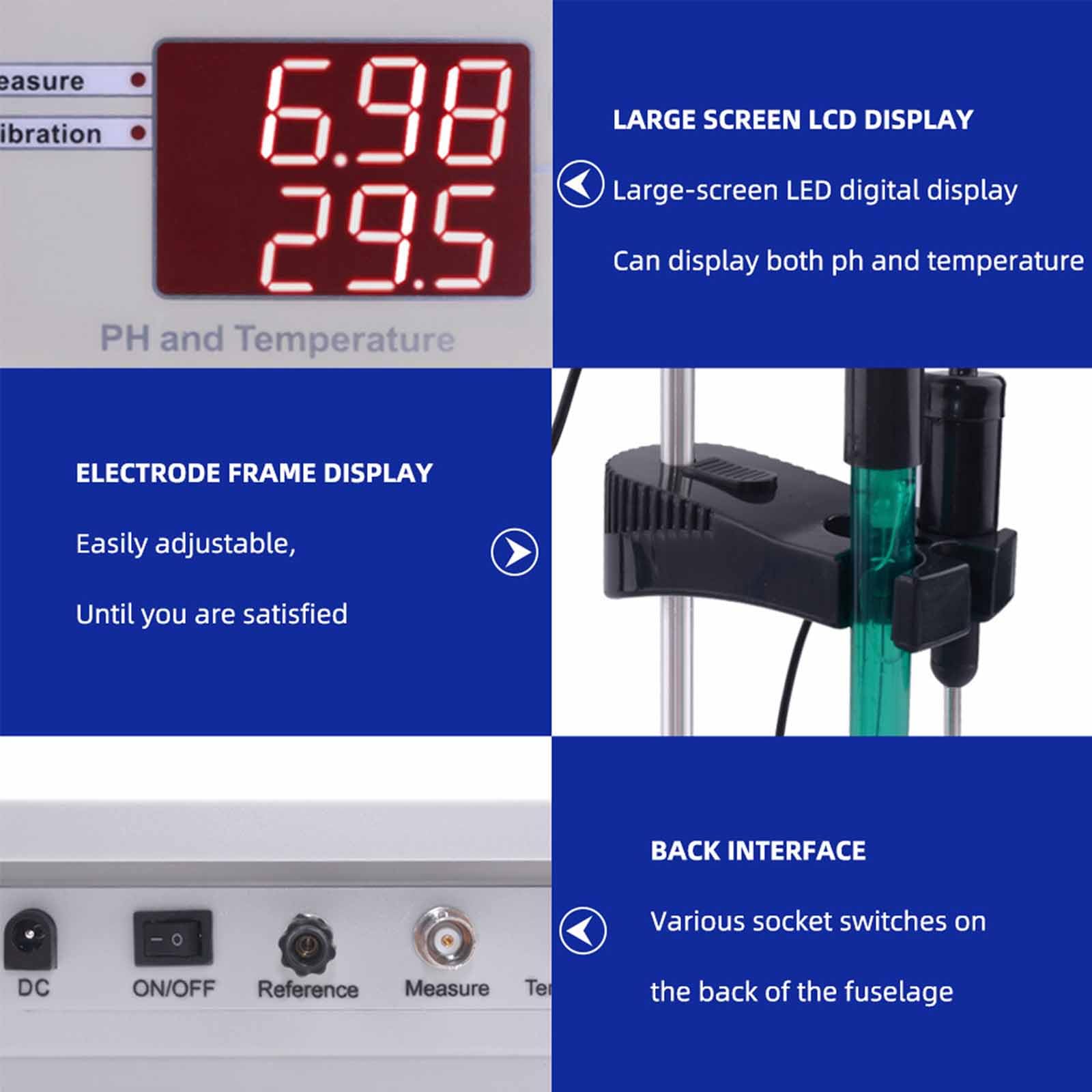 Miernik Laboratoryjny O Wysokiej Dokładności, Laboratoryjny PH-metr Stacjonarny Z Wyświetlaczem LCD, 2-punktowa Automatyczna Kalibracja Pomiaru PH 0,00–14,00, Dokładność ±0,01 PH