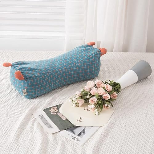 CZDYUF - Almohada de cuello de trigo sarraceno con forma de tigre funda de almohada de algodón a cuadros para apoyo cervical almohada de dormir