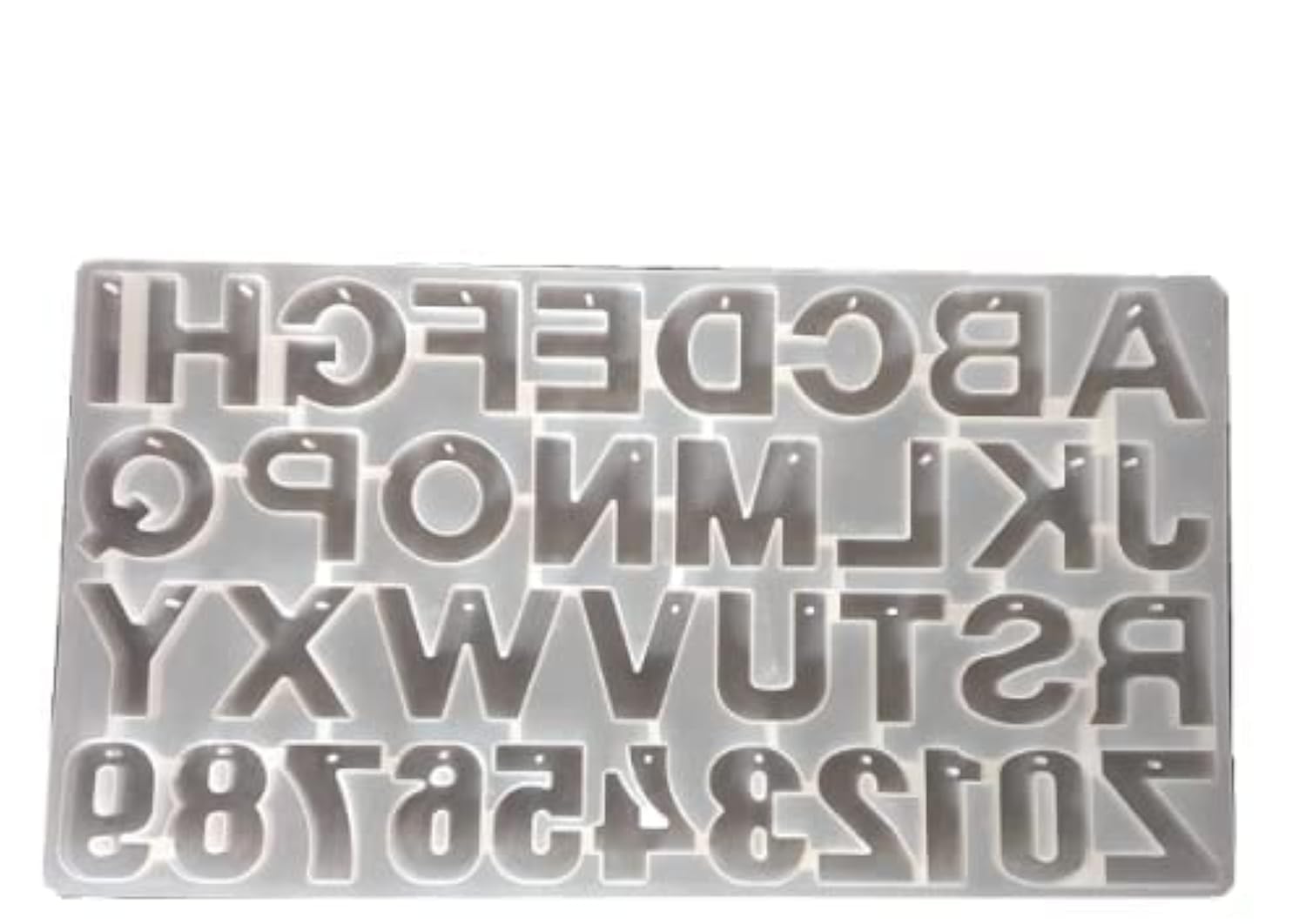 Store Box Silicone Deepen Letter Molds for Resin, Backward Resin Casting Big Alphabet Number Molds, Reusable Epoxy Molds for DIY Keychain Pendant Earring Chololate Cake (Alphabet Mold with Hole)