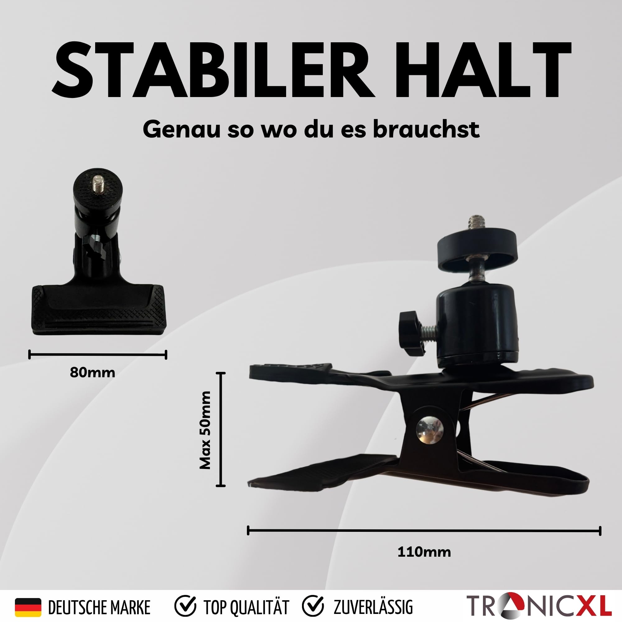 TronicXL Uchwyt stołowy do smartfona z wyzwalaczem do selfie i lampą LED, statyw zaciskowy, uchwyt zaciskowy, uchwyt do iPhone'a, telefonu komórkowego, statywu do aparatu, stołów, statywu wideo