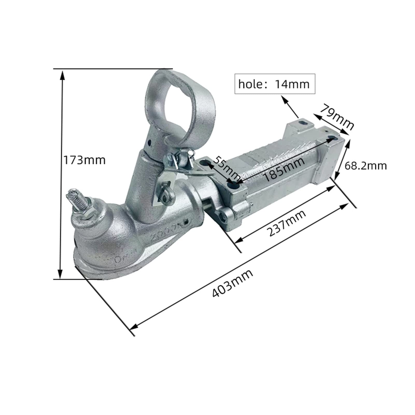 Zaczep do przyczepy, Przyczepa 4 otwory 50mm Hitch Ball zastąpić Casting Przyczepa łącznik Połączenie 2000 KG Karavan Rv. Części i akcesoria