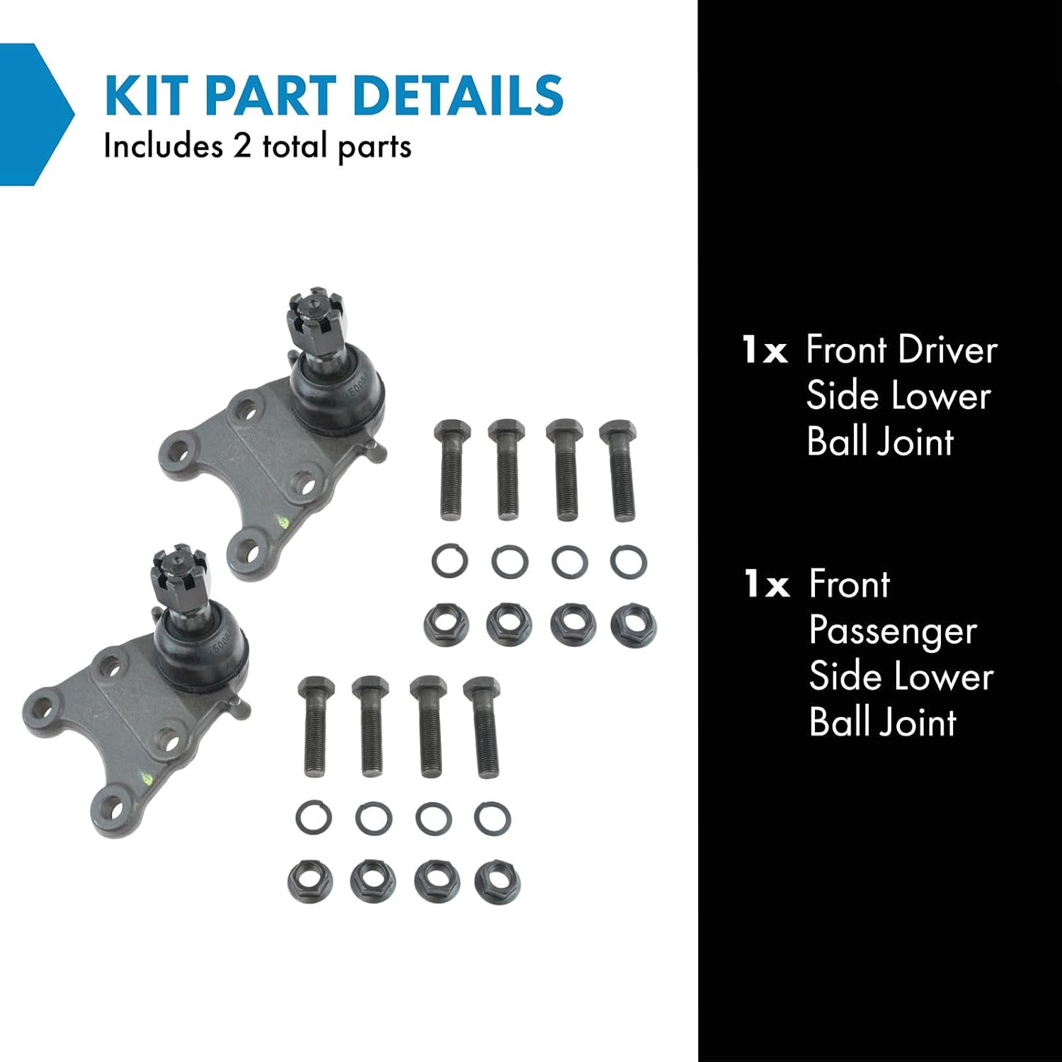 TRQ Front Lower Ball Joint Set Compatible with 2004-2012 Chevrolet Colorado GMC Canyon 2007-2008 Isuzu i-370