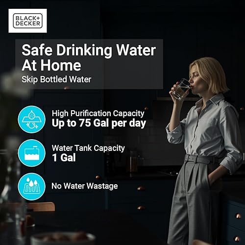 Miniatura 5 de BLACK+DECKER Filtro de agua RO+UV para encimera, encimera de filtro de agua de ósmosis inversa, sistema de filtración de 5 etapas con UV, probado