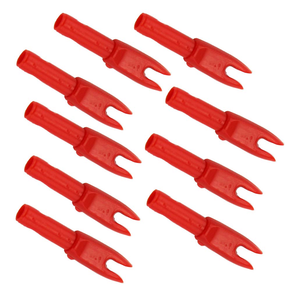 UP100 50 pcs Transparent Red/Orange/Green/Blue Archery Nock Arrow Shaft G Nocks Small Groove .088 (Red)