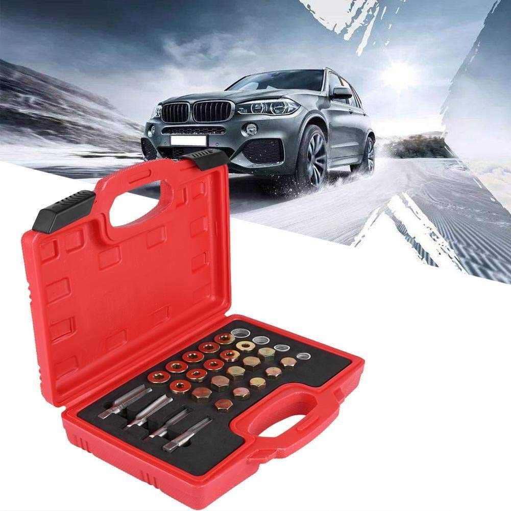 KSTE 64pcs Cárter de Aceite de reparación de roscas Kit de colector de Aceite de Caja de Cambios Tapón de Drenaje del Sistema de Herramienta M13 M15 M17 M20