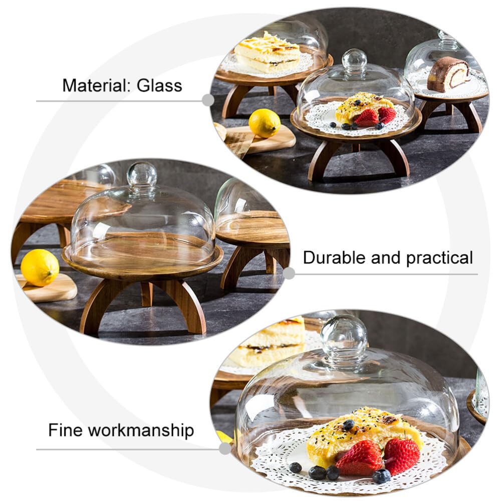 Alipis Cúpula De Cristal para Pastel De 10 0 Pulgadas Cubierta Transparente para Soporte De Pastel Cúpula Redonda para Queso con Mango para Plato De Pastel Plato para Servir Postre