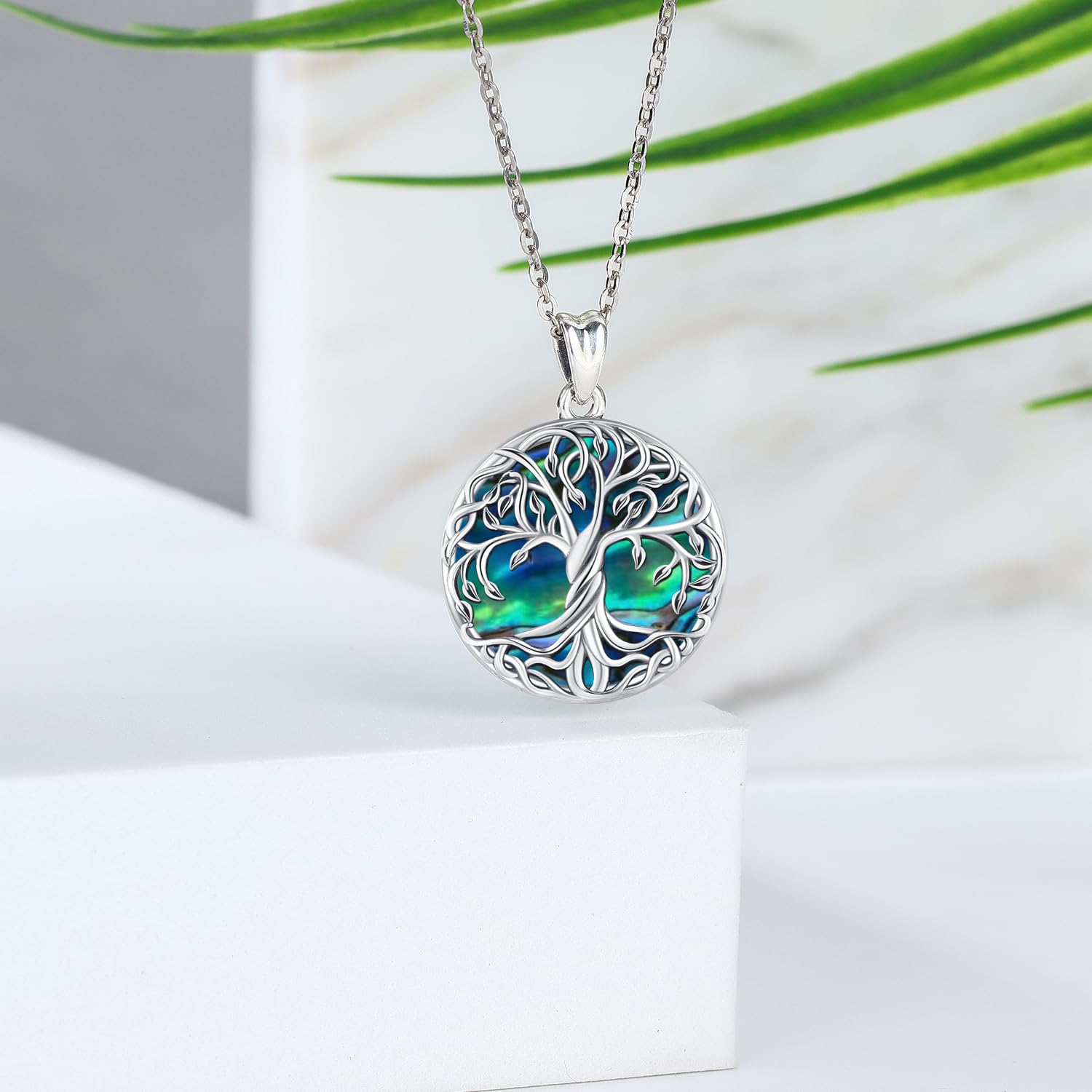 Lebensbaum Kette,925 Sterling Silber Baum des Lebens Anhänger Halskette Keltischer Knoten Baum des Lebens Schmuck Geschenke für Damen Mädchen