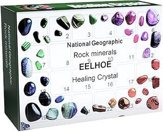 Advent Calendar 2023 - Advent Calendar for Kids with 24 Gemstones, Minerals and Fossils for Kids, Complete Gemstone Collection Christmas Countdown Calendar
