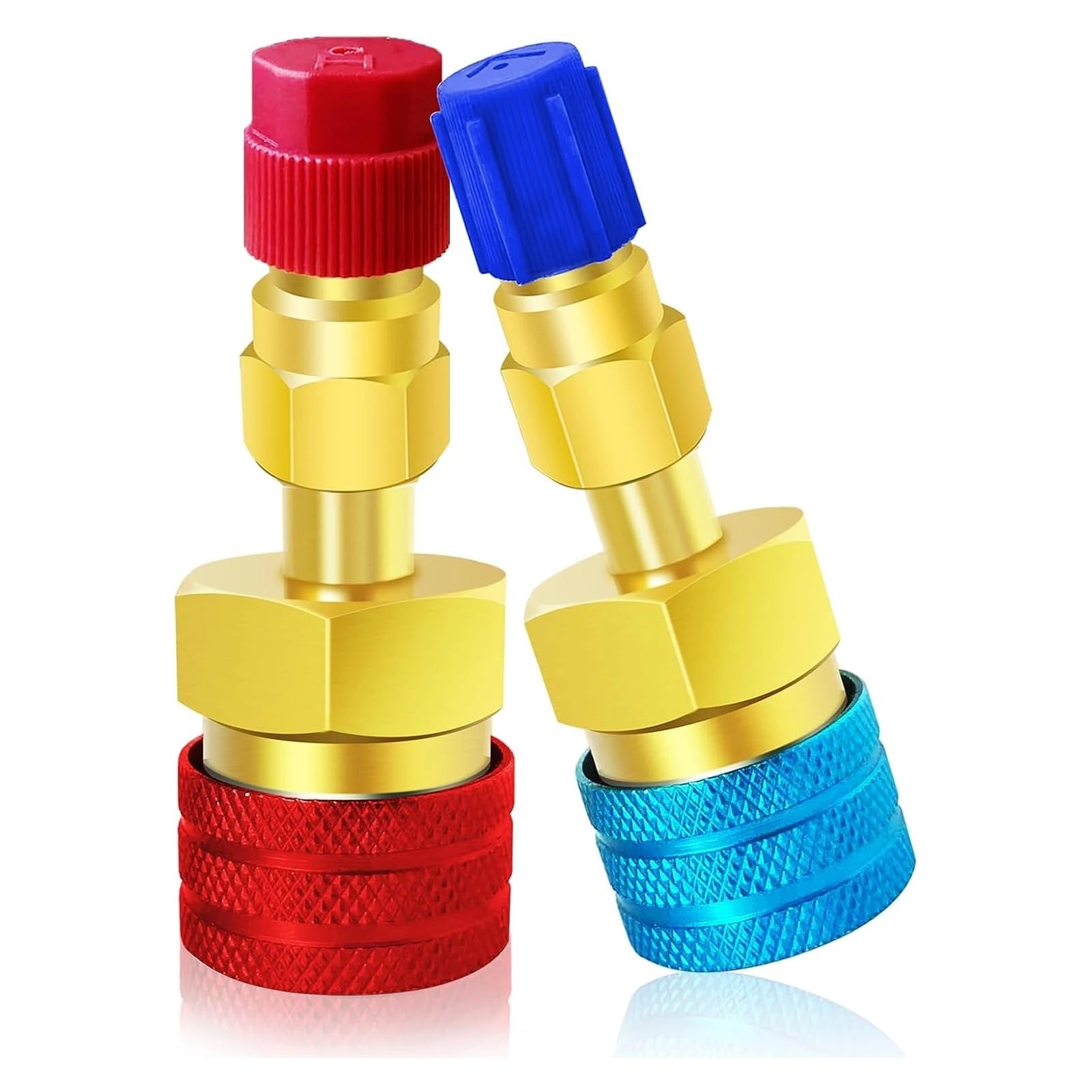 Ozdvayr R1234yf-New R134a Low High Auto Car Quick Coupler Connector Brass Adapters Car Air Conditioning Refrigerant Adjustable Ac Manifold Gauge(R1234yf-New)