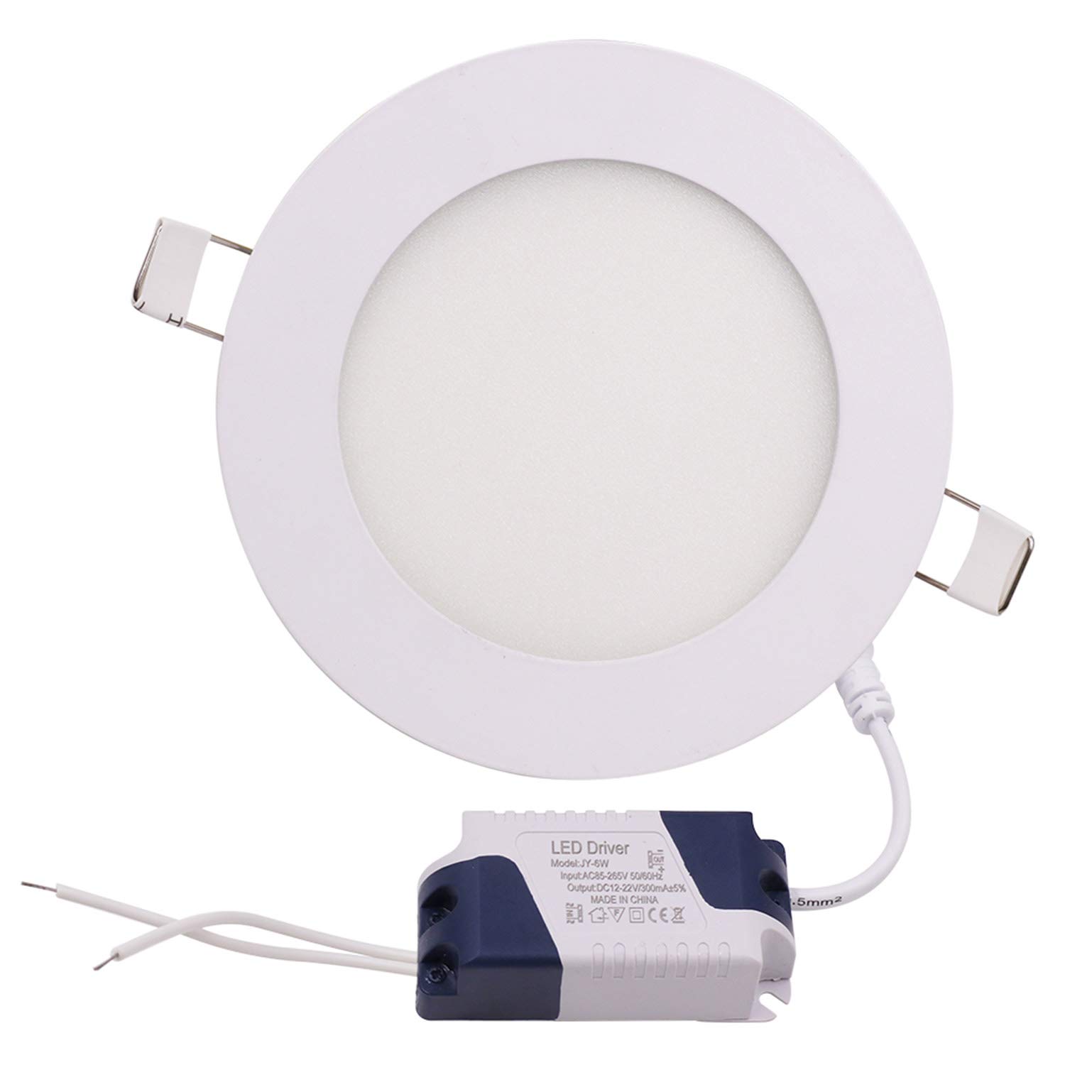 GQL Dimmable Round Recessed LED Ceiling Flat Panel Down Light Ultra Slim Lamp (Cold White (6000-6500K), 12W)