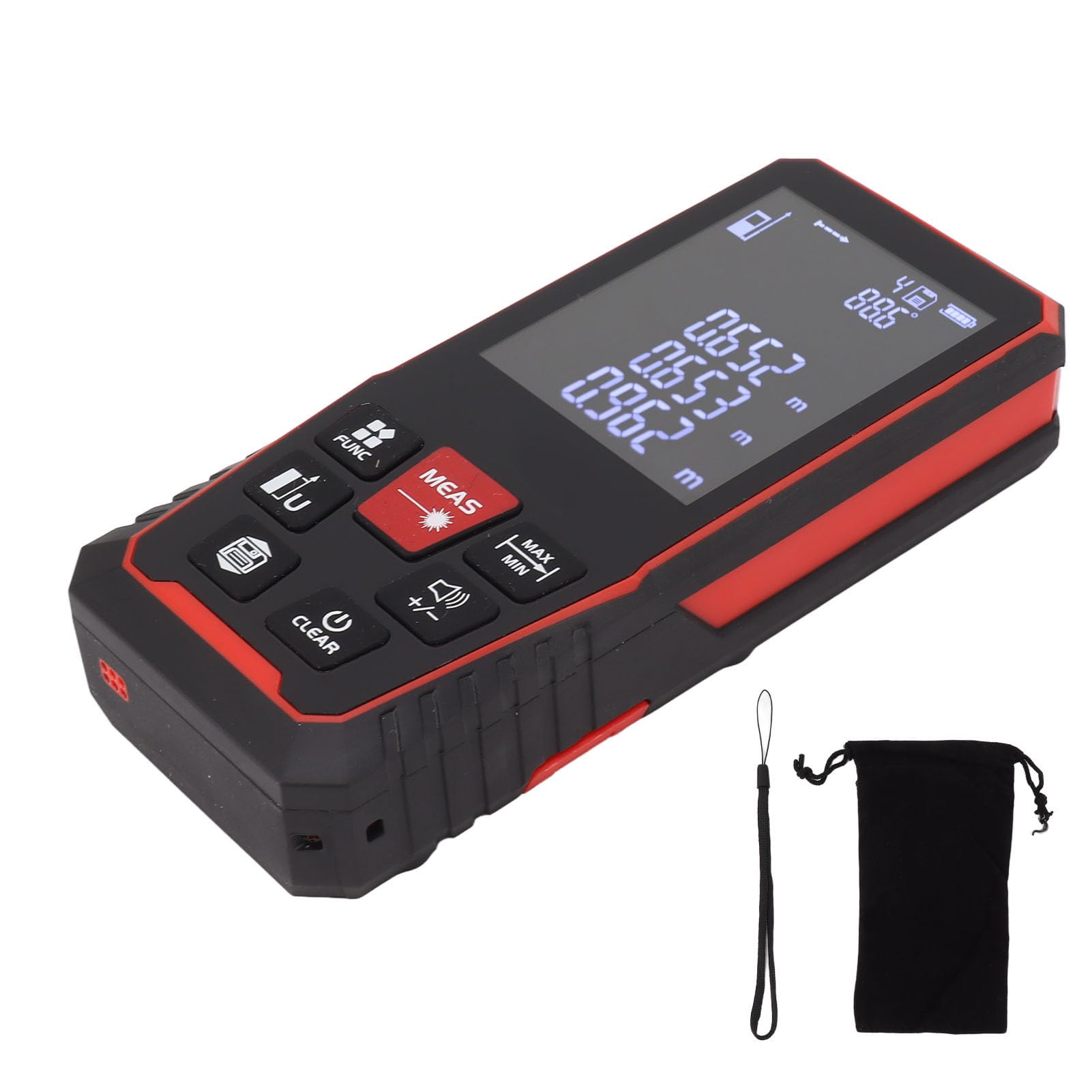 Medidor de Distancia Láser Herramienta de Medición Láser Medición Digital con Apagado Automático Diseño Compacto de Gran Alcance para Construcción de Viviendas DIY