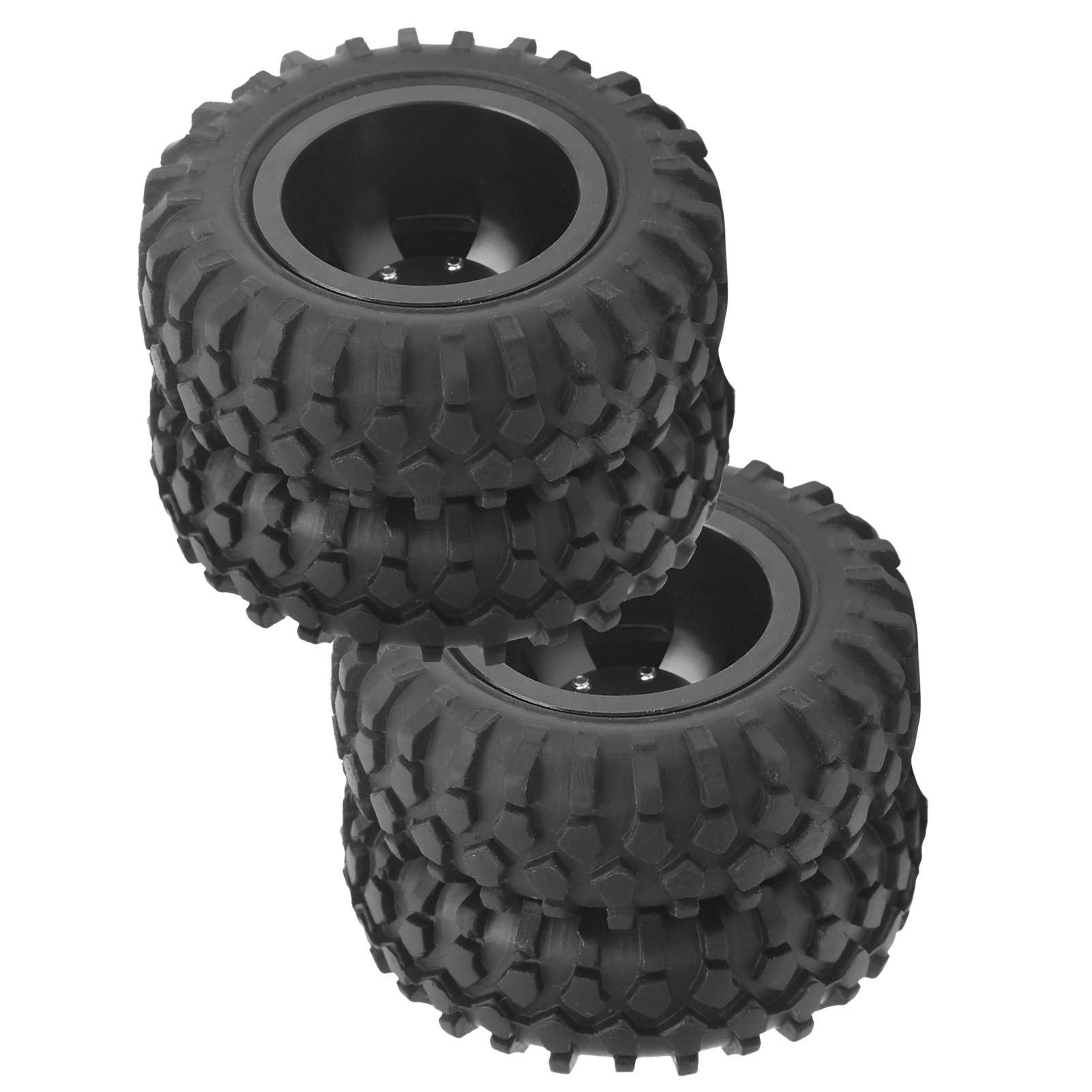 VGEBYRear Twin Tire, 2Pcs 55mm Dia RC Wheel Tyre Dual Tires Fit for D12 1/10 Remote Control Truck(Black) Rc Dually Wheels 1/10 Rc Dually Wheels Rc Dually Wheels