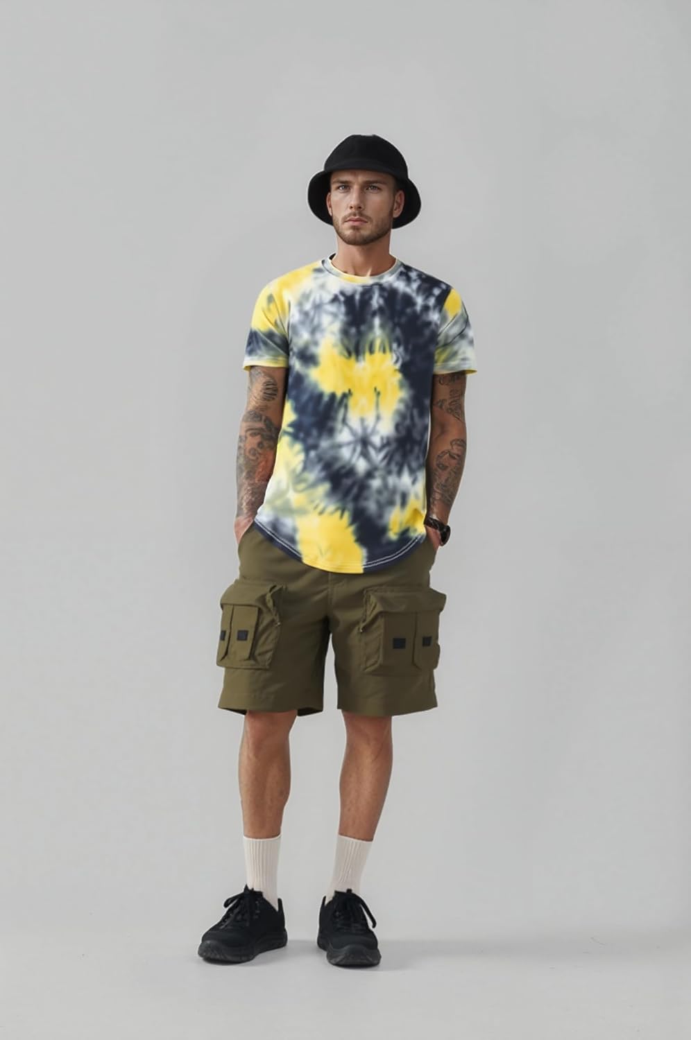 Men's Hip Hop Tie Dye T-Shirt | Trendy Hipster Style with Curve Hem | Casual Streetwear Tee for Men - Image 4