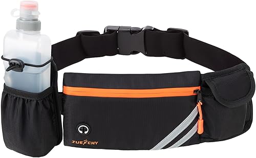 Cinturón para correr con soporte para botella de agua bolsa desmontable para botellas, cinturón delgado para correr, gran capacidad, sin rebote para