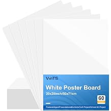 VinTS 60Pcs White Poster Board, 22" x 28" White Poster Paper