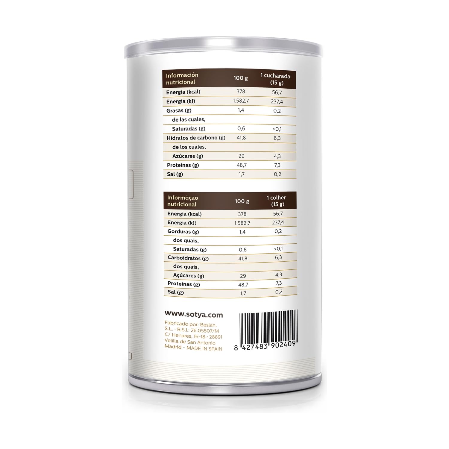 Bevanda di soia in polvere 550 g di polvere