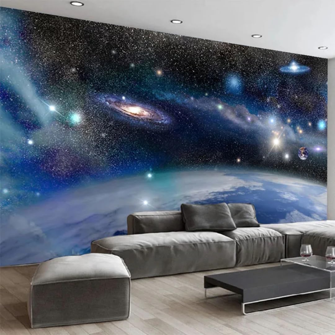 XINRUYI 3D Mural Wallpaper Beautiful Planet Galaxy Landscape Wallcovering Art Stickers Bedroom Living Room Decoration