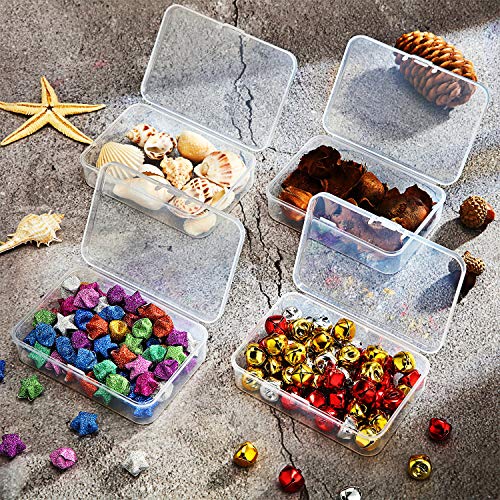 Image of SATINIOR 24 Packs Small Clear Plastic Beads Storage Containers Box with Hinged Lid for Storage of Small Items, Crafts, Jewelry, Hardware (3.7 x 2.5 x 1 in