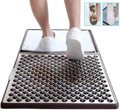 HMLOPX Alfombrillas antideslizantes desinfectantes para zapatos de limpieza automática, almohadillas de goma para interiores y exteriores, tapete de