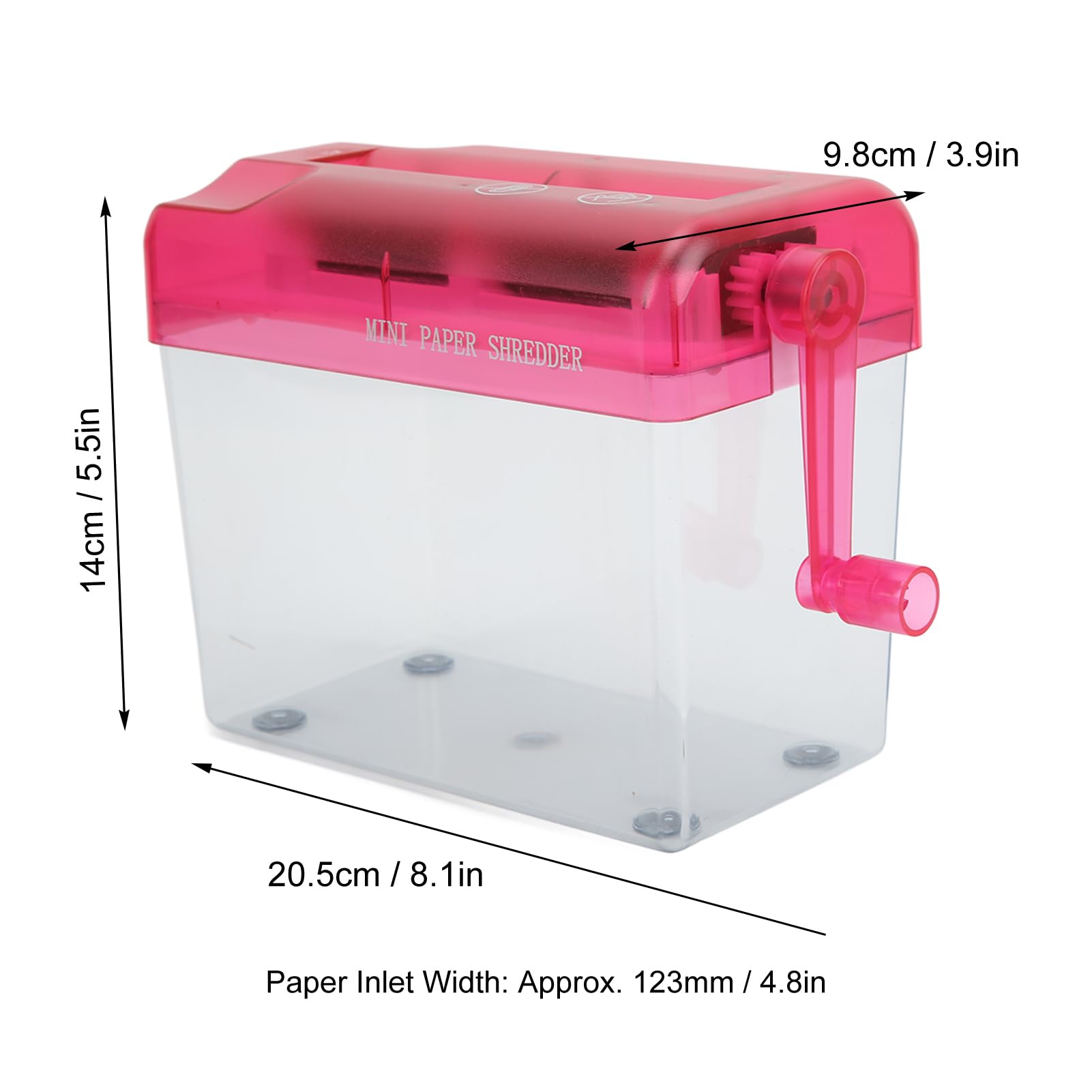 Mini Transparent Mute Compact Manual Shredder for Office School Portable Design Anti Slip ABS Material