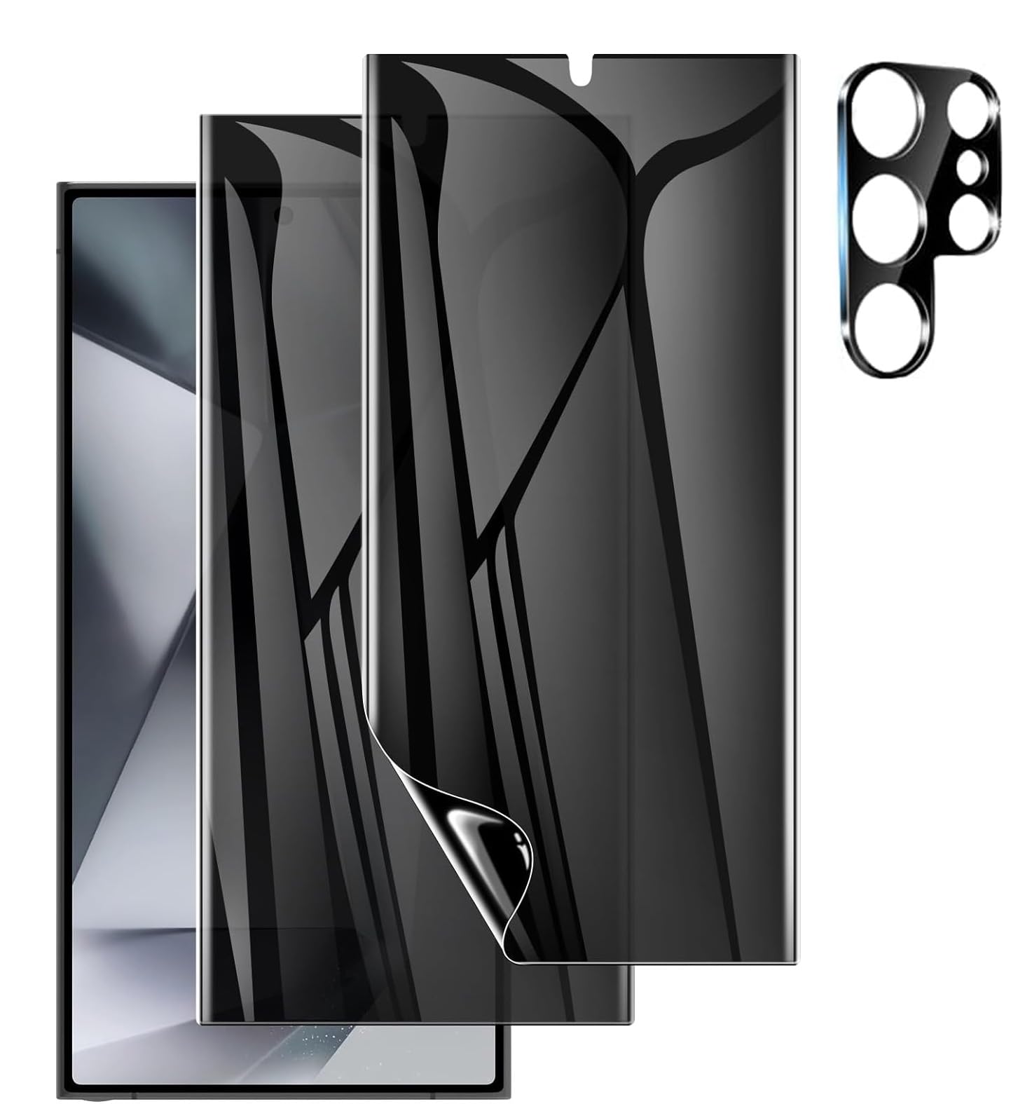 Privacy Screen Protector for Samsung Galaxy S24 Ultra 5G with Len Protector (Black Privacy)