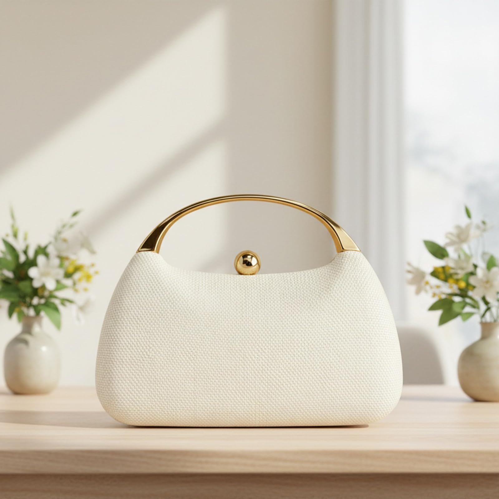 Bolso de mano de playa elegante en paja para mujer