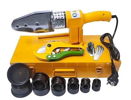 ISC Electric PPR Heating Transformer Welding Machine, Auto Cut Off with 20~63 mm 6 Die Set Combo (Yellow)