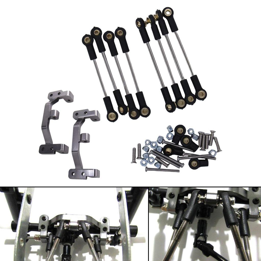 8 Pièces Tige Servo RC Ensemble Liaison Métallique Tige Extrémité Bielle Installation Rapide Convient pour Usage Modélisme Auto Pièces Accessoires, Paquet B