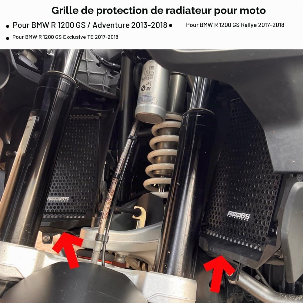 R1200GS Moto Grille de Radiateur Protection T5-5754 aluminium | Pour R1200GS Adventure 2013-2019 R1200GS Rallye Exclusive Te 2017-2019