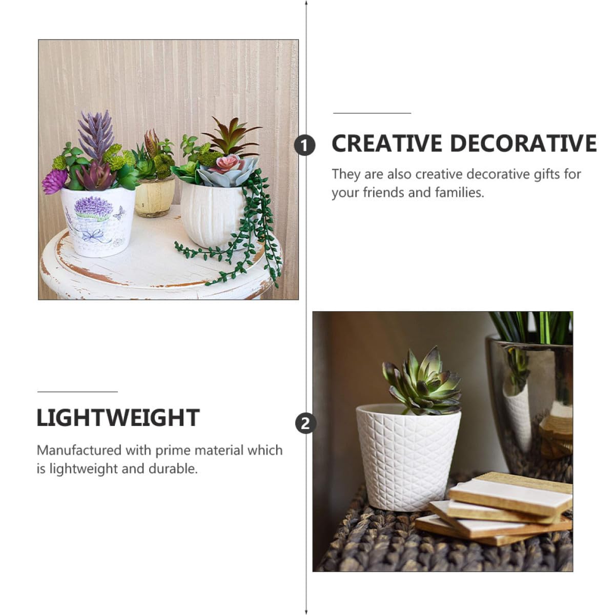 NUOBESTY Plantes Succulentes Imitées 14Pcs PVC PE Légères, Ambiance Noël | Vert, sans Entretien Quotidien, Accessoires Photo Pratiques, pour Mini Jardin Garçon et Filles et Compositions