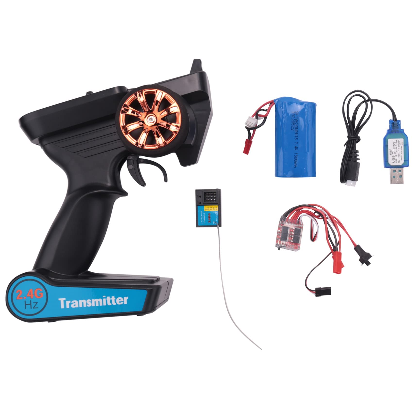 2.4G CH3 Kit di Telecomando trasmettitore ESC Ricevitore Batteria Set per WPL C14 C24 MN D90 MN99S Telecomandato Auto Parti di Aggiornamento