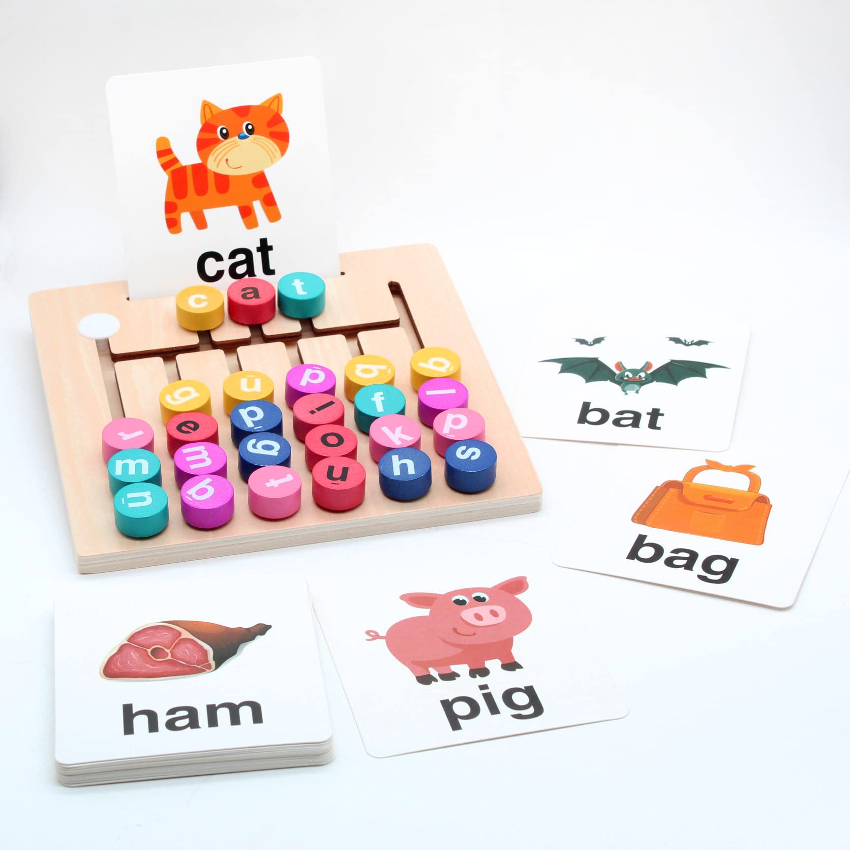 Buy Muu MIAO CVC Word Games, Montessori Alphabet Letter Puzzle Blocks