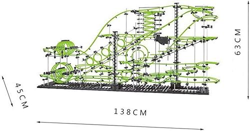 Miniatura 5 de Spacerail Nivel 8, 1337 piezas de mármol Run Set de juguetes con 3 bolas de acero que brillan en la oscuridad, juego de laberinto de mármol, juego