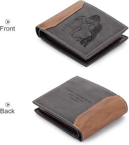 Miniatura 2 de Personalizado hombres cartera personalizada foto carteras para hombres grabado viaje cartera para padre marido niños regalo del día del padre regalo
