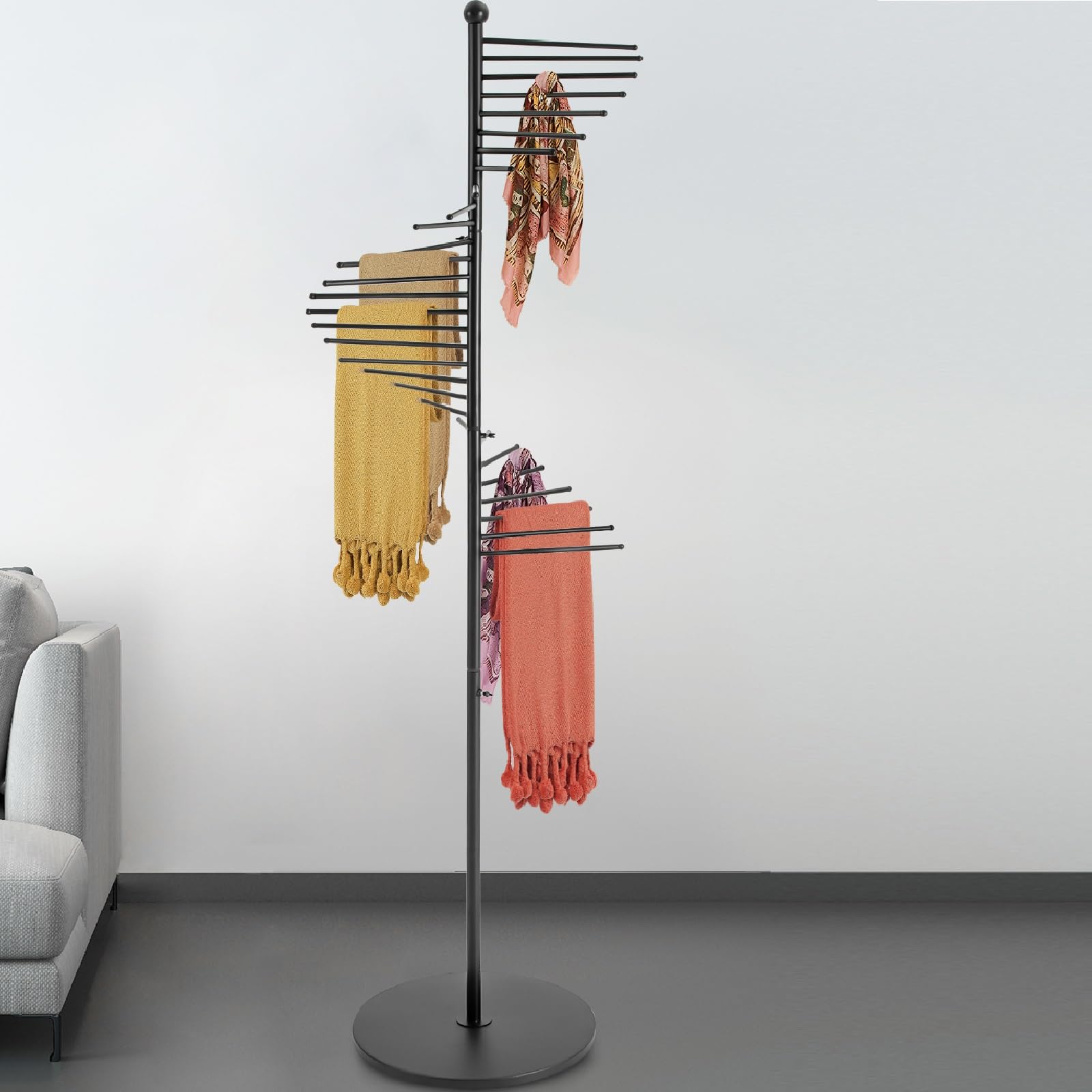 Organiseur de littérature en métal 170cm et présentoir écharpe spirale pour la maison