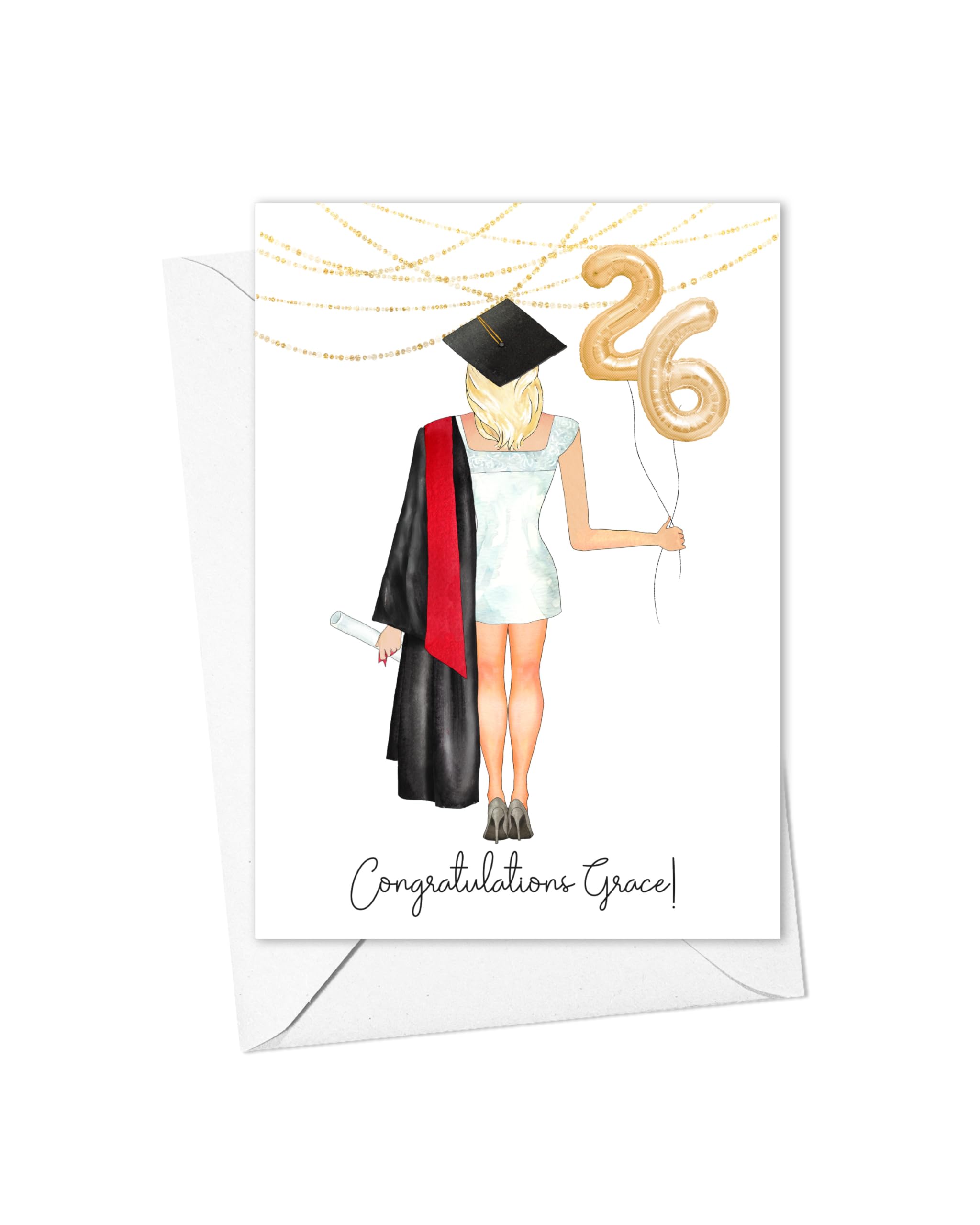 Amazon.com: Designing Moments Graduation Card for Her Class of 2026 |  Personalized College University Graduation Commencement Card