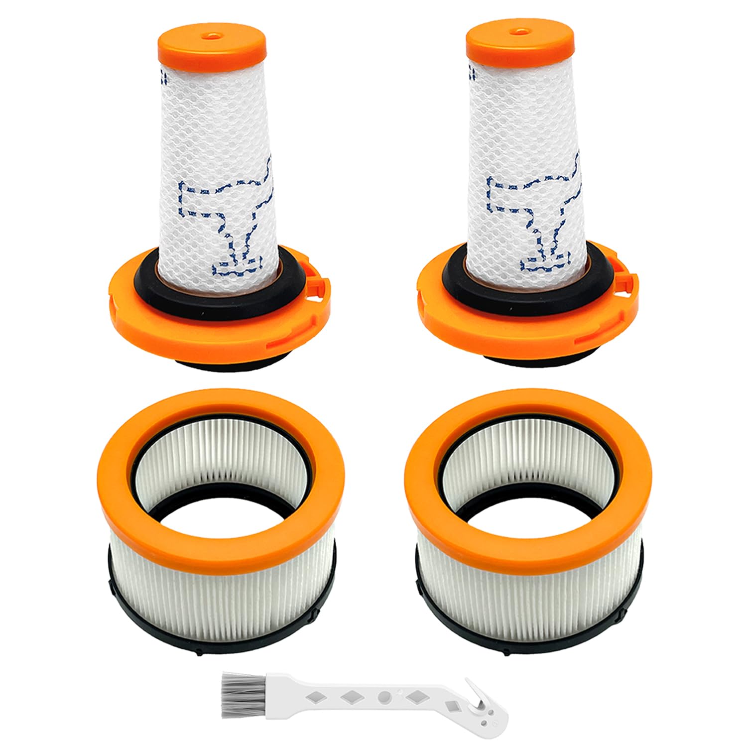 Filtre pour Rowenta X-Force Flex 9.60 et X-Nano Essential RH20xx, 2 Filtres Pré-moteur + 2 Filtres Post-moteur, Filtres de remplacement pour ZR009010 ZR009012