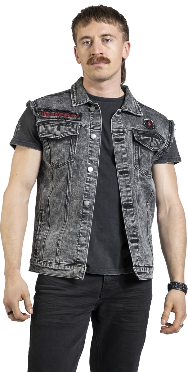 Rock Rebel by EMP Uomo gilet nero effetto acid wash