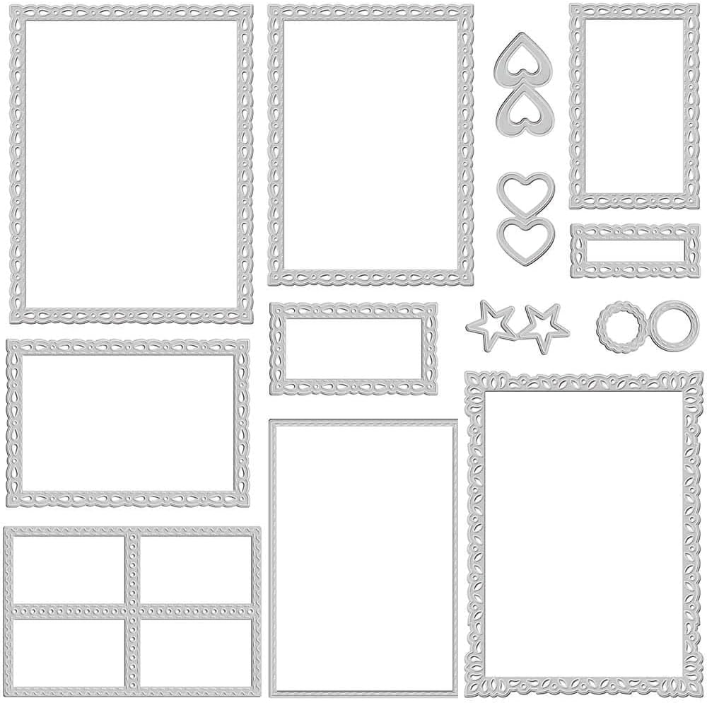 Rectangle Frame Cutting Dies, Nesting Rectangle Frame Die Cuts for Card Making, Metal Cutting Dies Stencils for DIY Craft Paper Card Making Embossing