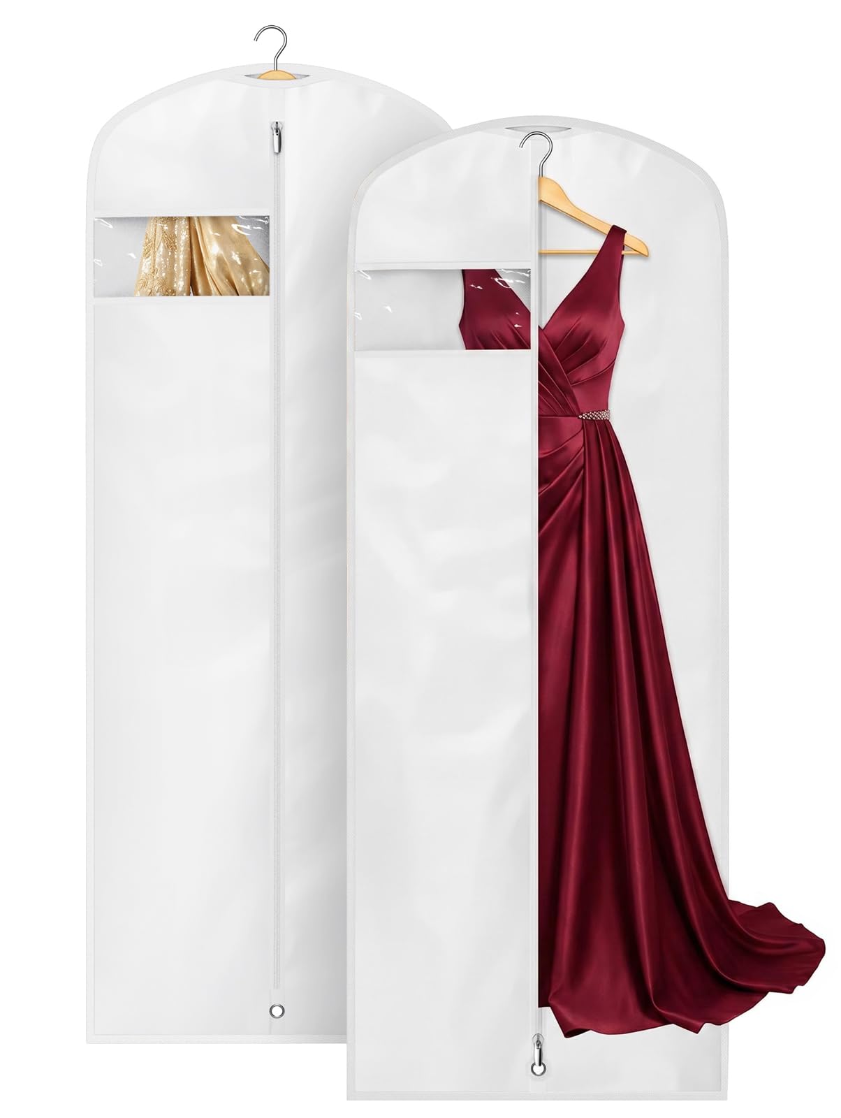 MISSLO Long Dress Covers Garment Bags Hanging Clothes Covers Coat Protector