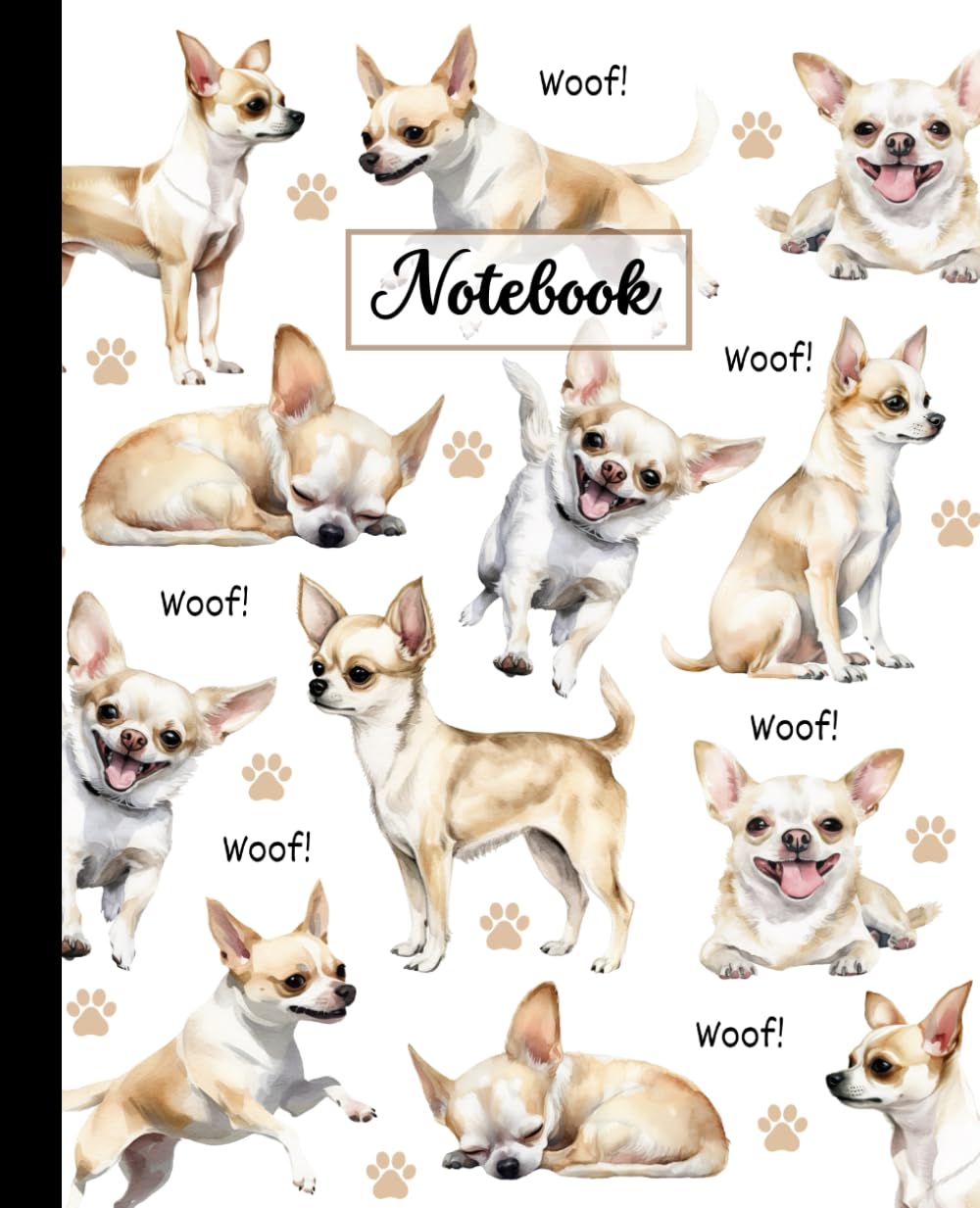 Chihuahua Notebook: Cute Fawn Chihuahuas - Watercolor | Chihuahua Composition Notebook for Kids, Teens, and Adults Wide Ruled 7.5 x 9.25