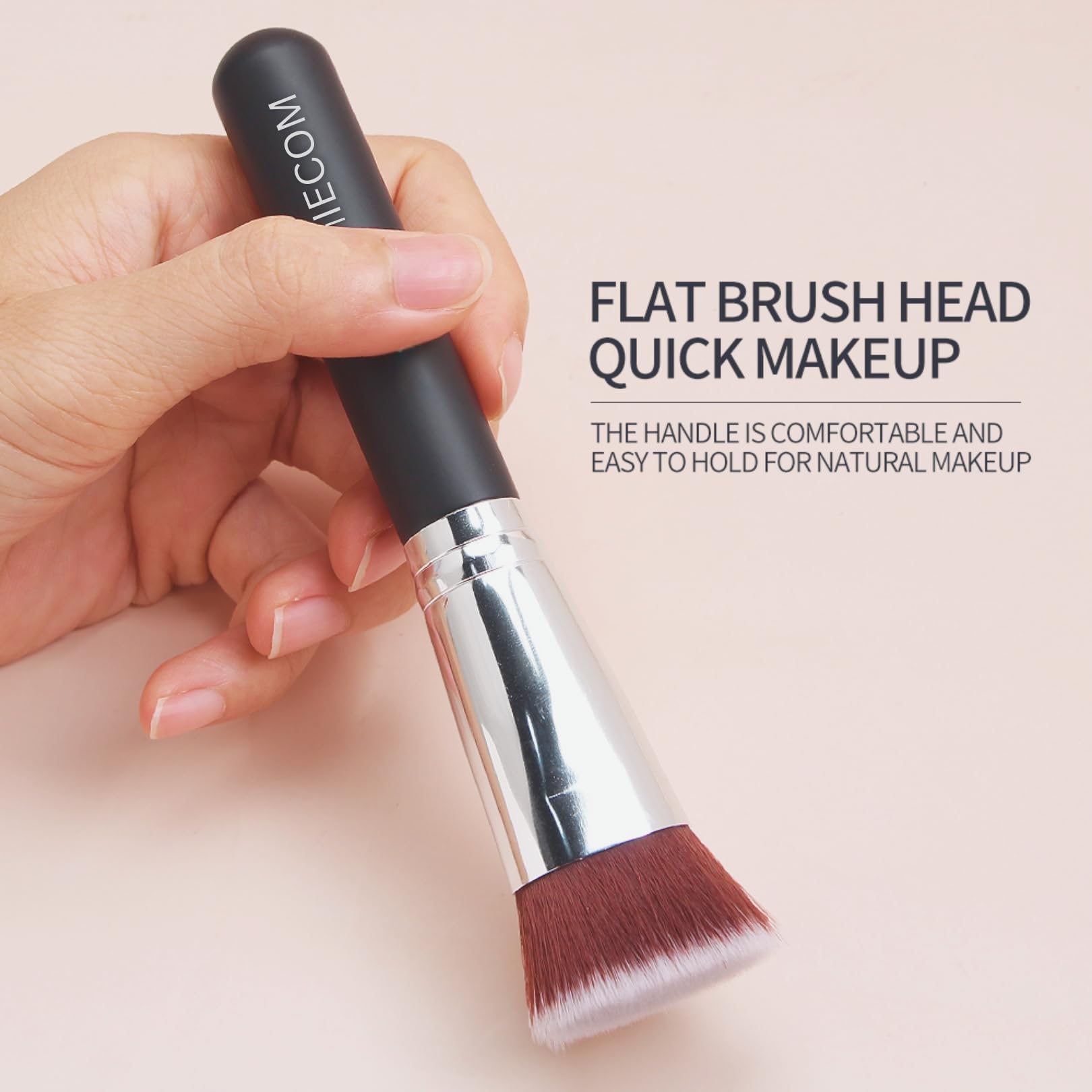 Kabuki-Foundation-Pinsel mit flacher Oberseite, luxuriöses Make-up-Werkzeug für nahtloses Auftragen von Flüssigkeit, Creme und Puder, ideal zum Polieren, Mischen und Perfektionieren Ihres Looks