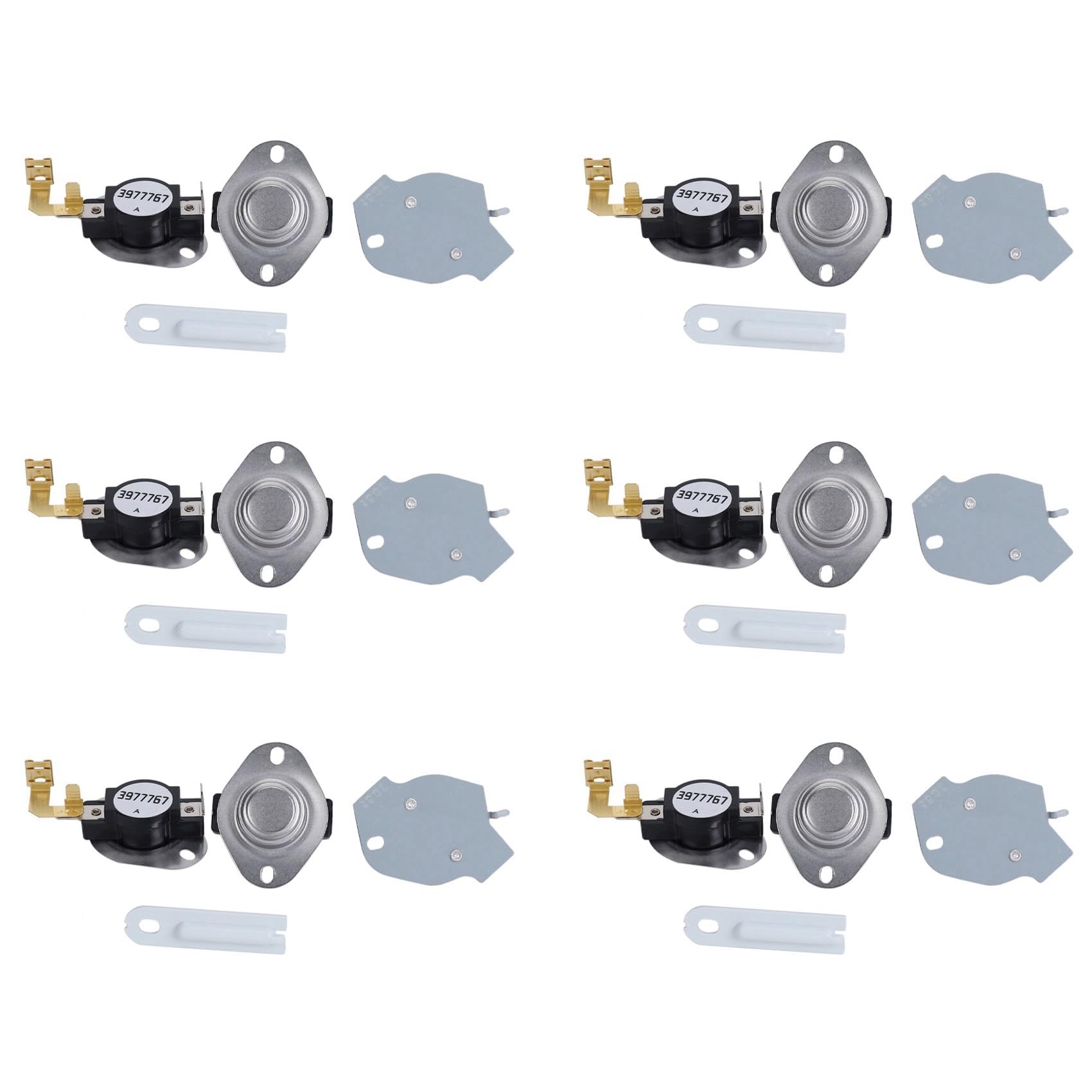 Hndhbfgrt 6X Dryer Replacement Kit 3387134 High-Limit Thermostat 3392519 Dryer Thermal Fuse 3977393 Thermal Cut-Off Switch