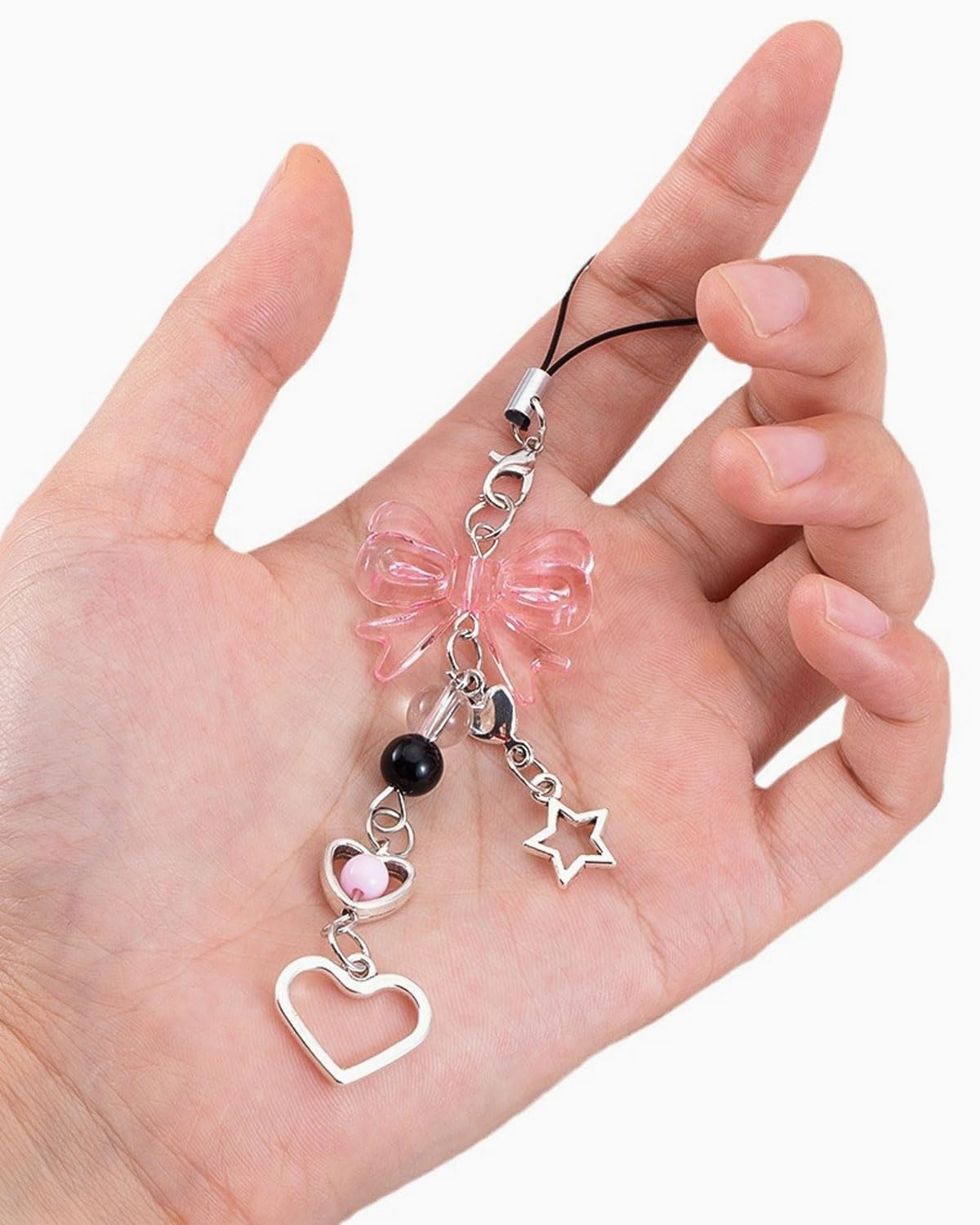 Porte-clés téléphone portable Y2K fraise papillon étoile breloques lot de 2