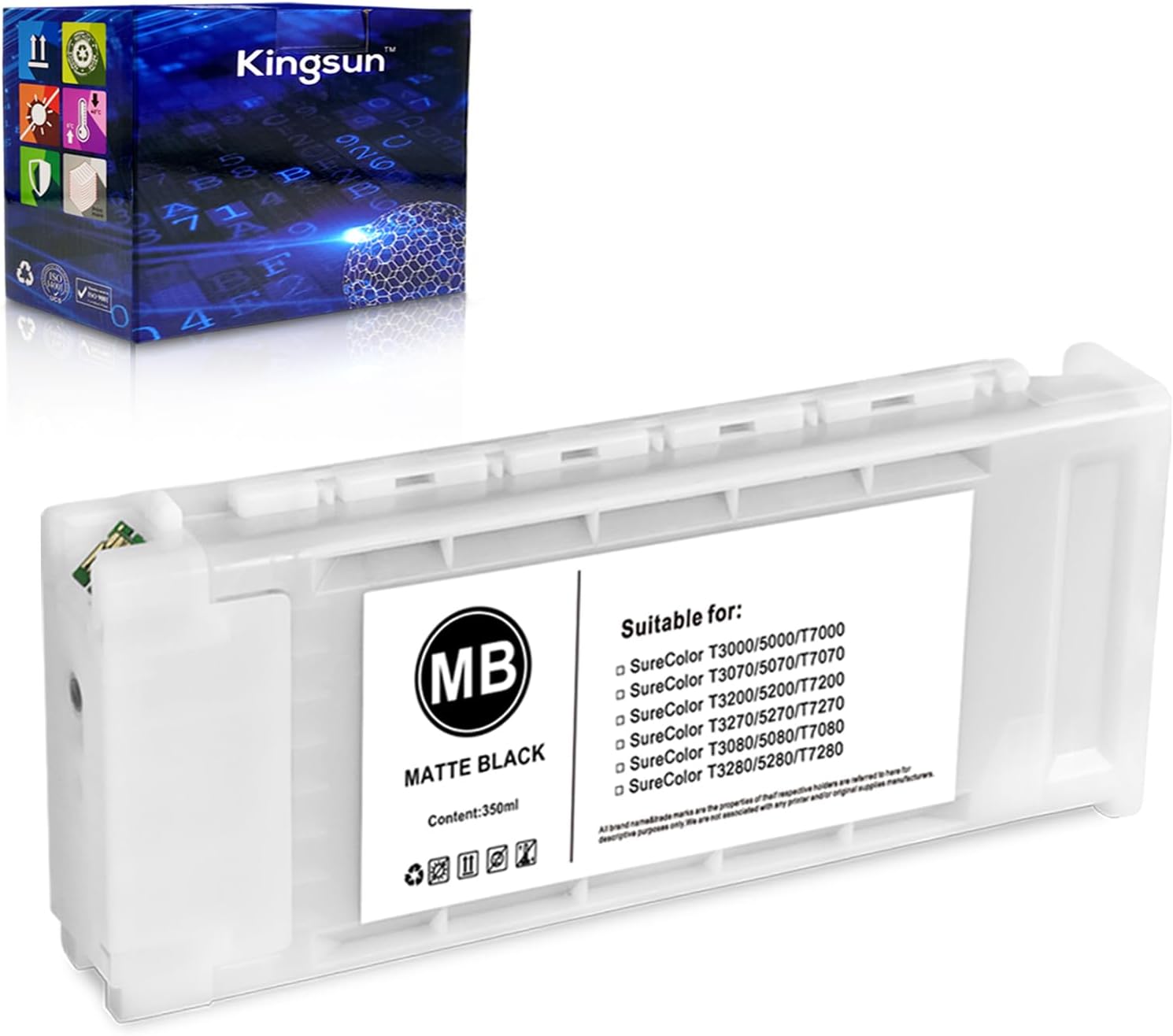T693 T6935 Ink Cartridge T693500 Matte Black 350ML for SureColor SC-T3000 T3070 T3200 T3270 T5000 T5070 T5200 T5270 T7000 T7070 T7200 T7270 T5200D Printers (1-Pack)